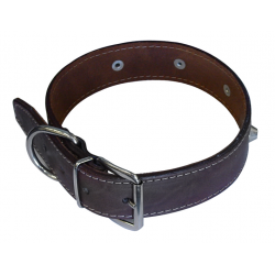 COLLARE PER CANE IN CUOIO CUCITO CON BORCHIE MM.40