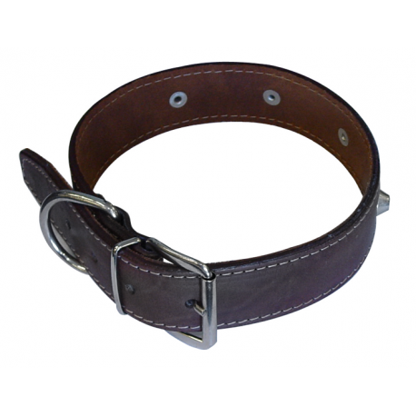 COLLARE PER CANE IN CUOIO CUCITO CON BORCHIE MM.40