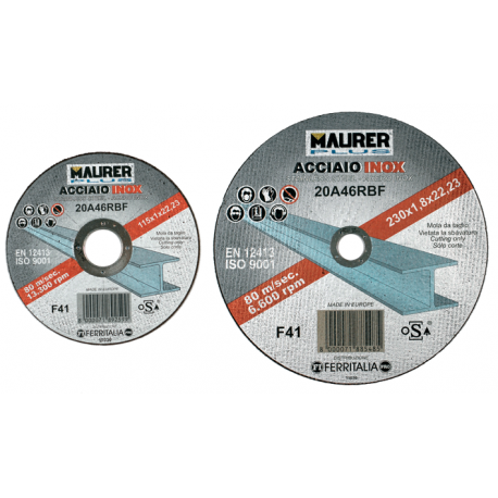 MOLE TAGLIO ACCIAIO INOX MAURER MM 115X1.6 PROMO
