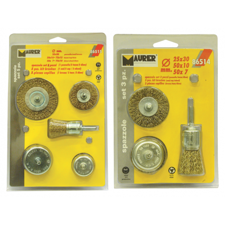 SPAZZOLE A TAZZA MAURER SET 3 PZ