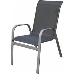 SEDIA ACCIAIO CON BRACCIOLI GRIGIO PAPILLON