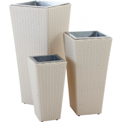 VASI POLYRATTAN BIANCO ARECA PZ.3