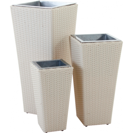 VASI POLYRATTAN BIANCO ARECA PZ.3