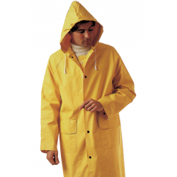 IMPERMEABILE LAVORO PVC PESANTE GIACCA GIALLO L