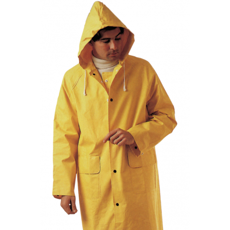 IMPERMEABILE LAVORO PVC PESANTE GIACCA GIALLO L