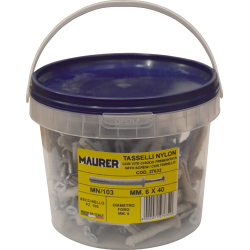 TASSELLO NYLON MAURER 6X40 C/VITE A CHIODO PZ.100