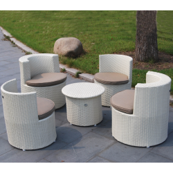 SALOTTO POLYRATTAN IMPILABILE FAVIGNANA BIANCO S