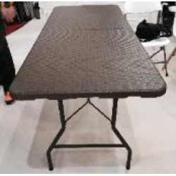 TAVOLO METALLO/RATTAN MARRONE PAPILLON 180X75X74HC