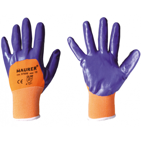GUANTI LAVORO NITRILE GLOVEX II 10 MAURER CON P