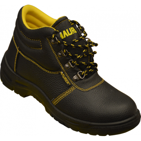 SCARPE ALTE NERA PELLE 38 MAURER S3